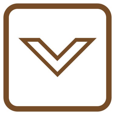 Vektör simgesi bir çerçeve içinde aşağı ok ucu