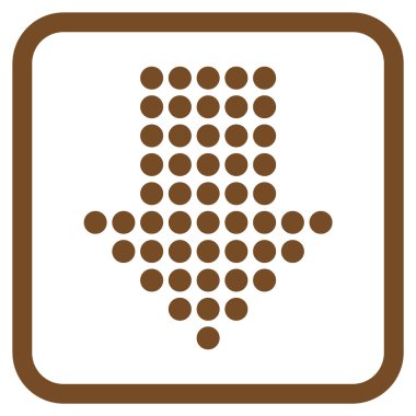 Vektör simgesi bir çerçeve içinde aşağı noktalı ok