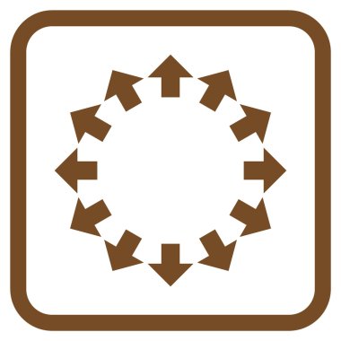 Radyal oklar bir çerçeve içinde simge vektör