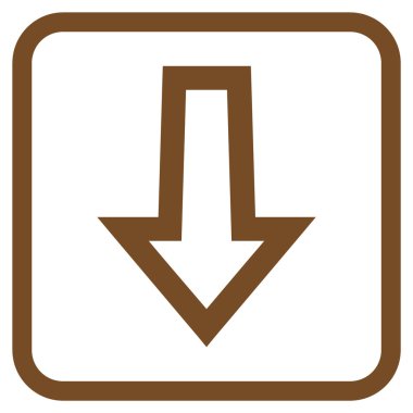 Vektör simgesi bir çerçeve içinde aşağı ok