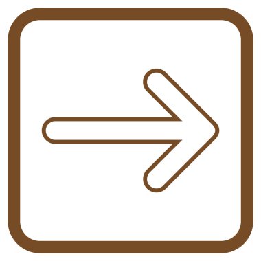 Yuvarlak ok doğru vektör simgesi bir çerçeve içinde