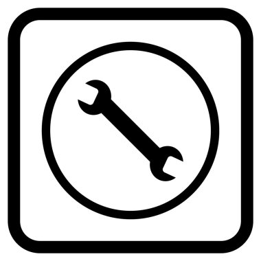 İngiliz anahtarı vektör simgesi bir çerçeve içinde