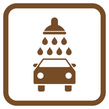 Araba duş vektör simgesi bir çerçeve içinde