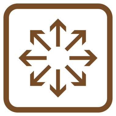 Radyal oklar bir çerçeve içinde simge vektör