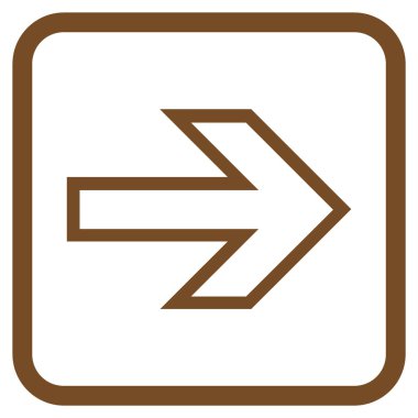 Ok sağ vektör simgesi bir çerçeve içinde