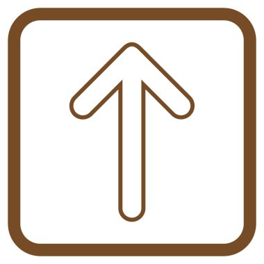 Vektör simgesi bir çerçeve içinde yukarı yönlü ok