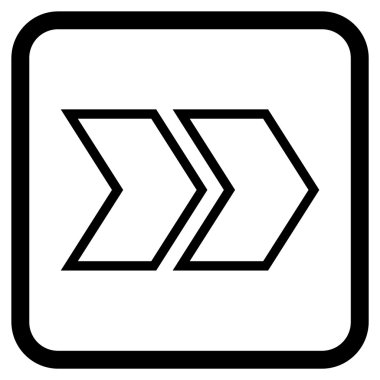 Üst karakter doğru vektör simgesi bir çerçeve içinde