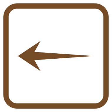 Ok sol vektör simgesi bir çerçeve içinde