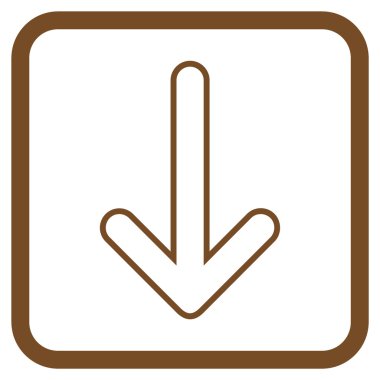 Vektör simgesi bir çerçeve içinde aşağı yönlü ok