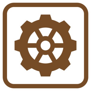 Dişli vektör simgesi bir çerçeve içinde