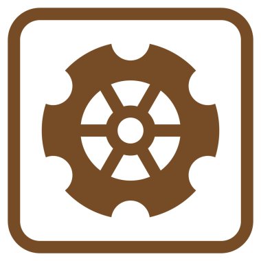 Dişli vektör simgesi bir çerçeve içinde