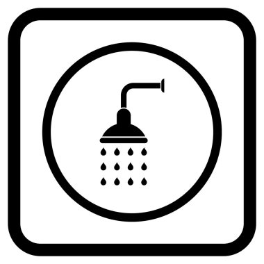 Duş vektör simgesi bir çerçeve içinde