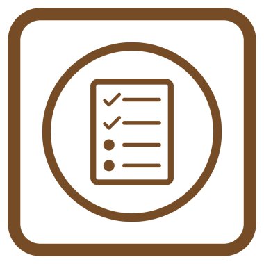 Denetim listesi sayfa vektör simgesi bir çerçeve içinde