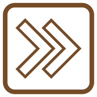 Üst karakter doğru vektör simgesi bir çerçeve içinde