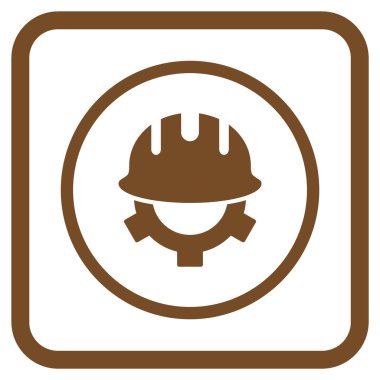 Geliştirme kask vektör simgesi bir çerçeve içinde