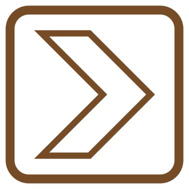 Ok ucu doğru vektör simgesi bir çerçeve içinde