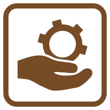 Bir çerçevedeki mühendislik hizmeti vektör simgesi