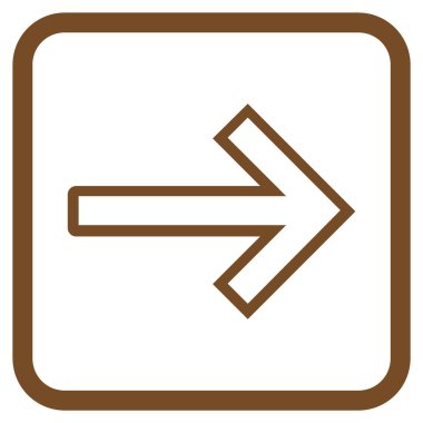 Ok sağ vektör simgesi bir çerçeve içinde