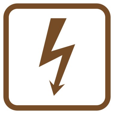 Yüksek gerilim vektör simgesi bir çerçeve içinde