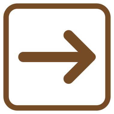 Ok sağ vektör simgesi bir çerçeve içinde