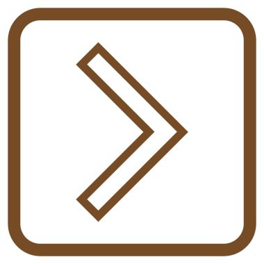 Ok ucu doğru vektör simgesi bir çerçeve içinde