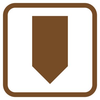 Vektör simgesi bir çerçeve içinde aşağı yön