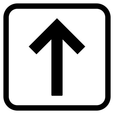 Bir çerçeve içinde yukarı ok vektör simgesi