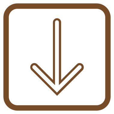 Vektör simgesi bir çerçeve içinde aşağı ok