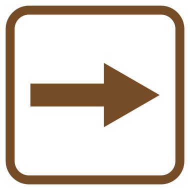 Ok sağ vektör simgesi bir çerçeve içinde