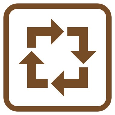 Geri dönüşüm vektör simgesi bir çerçeve içinde