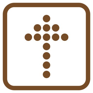 Vektör simgesi bir çerçeve içinde yukarı noktalı ok