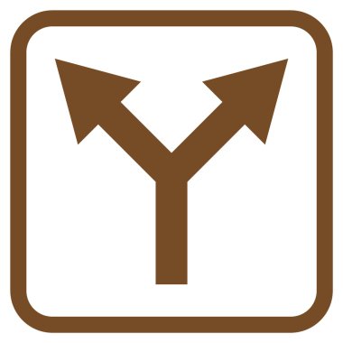 Vektör simgesi bir çerçeve içinde yukarı çatallanma ok