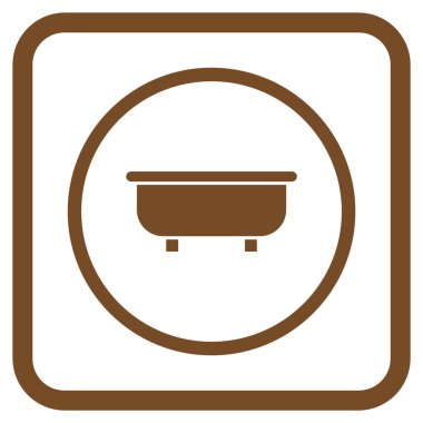 Küvet vektör simgesi bir çerçeve içinde