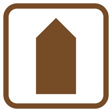 Yön yukarı vektör simgesi bir çerçeve içinde