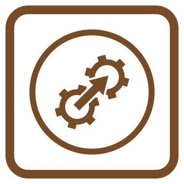 Dişli Tümleştirme vektör simgesi bir çerçeve içinde