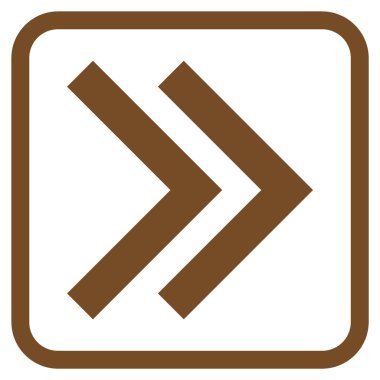 Üst karakter doğru vektör simgesi bir çerçeve içinde