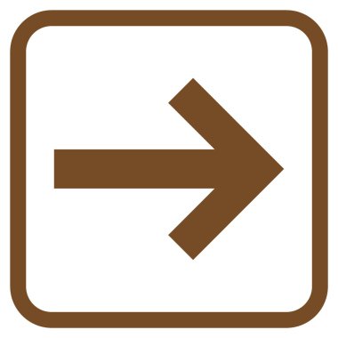 Ok sağ vektör simgesi bir çerçeve içinde