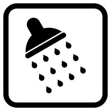 Duş vektör simgesi bir çerçeve içinde