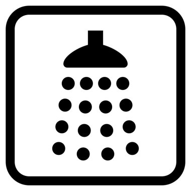 Duş vektör simgesi bir çerçeve içinde