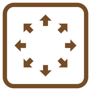 Radyal oklar bir çerçeve içinde simge vektör