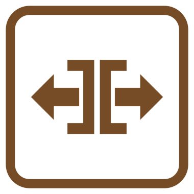 Yatay yöndeki vektör simgesi bir çerçeve içinde bölmek