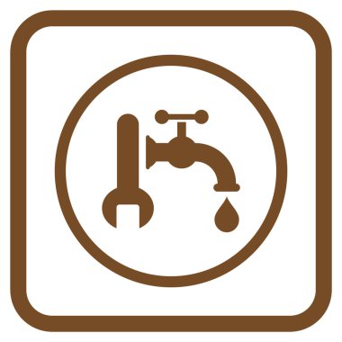 Sıhhi tesisat vektör simgesi bir çerçeve içinde