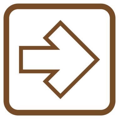 Ok sağ vektör simgesi bir çerçeve içinde