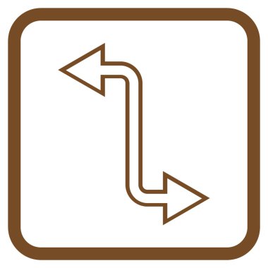 Eğri Exchange ok vektör simgesi bir çerçeve içinde