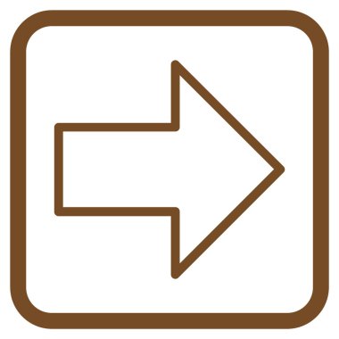 Ok sağ vektör simgesi bir çerçeve içinde