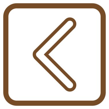 Ok ucu sol vektör simgesi bir çerçeve içinde