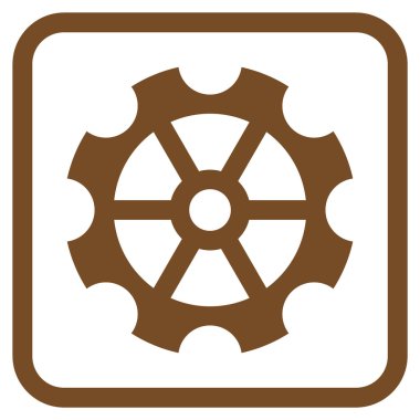 Dişli vektör simgesi bir çerçeve içinde