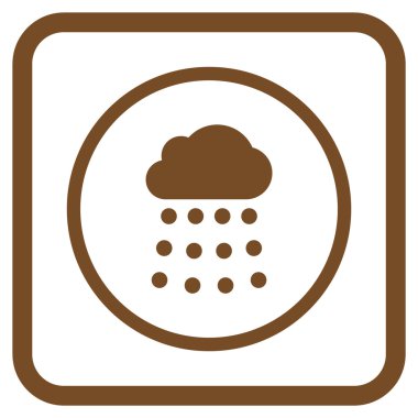 Yağmur bulutu vektör simgesi bir çerçeve içinde