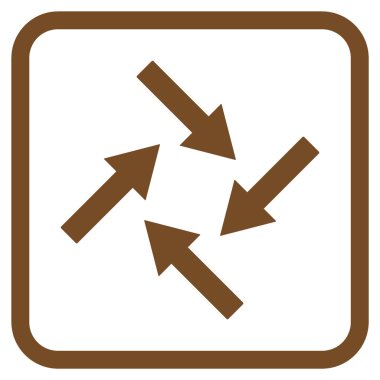 Merkezcil oklar bir çerçeve içinde simge vektör