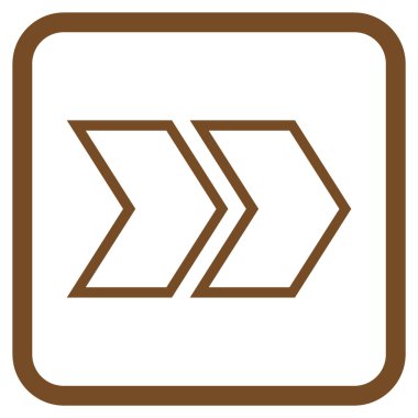 Üst karakter doğru vektör simgesi bir çerçeve içinde